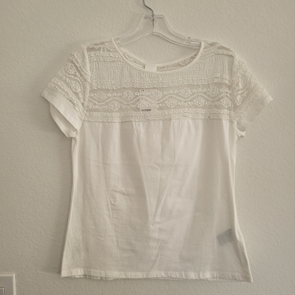 H&M Lacey White Top